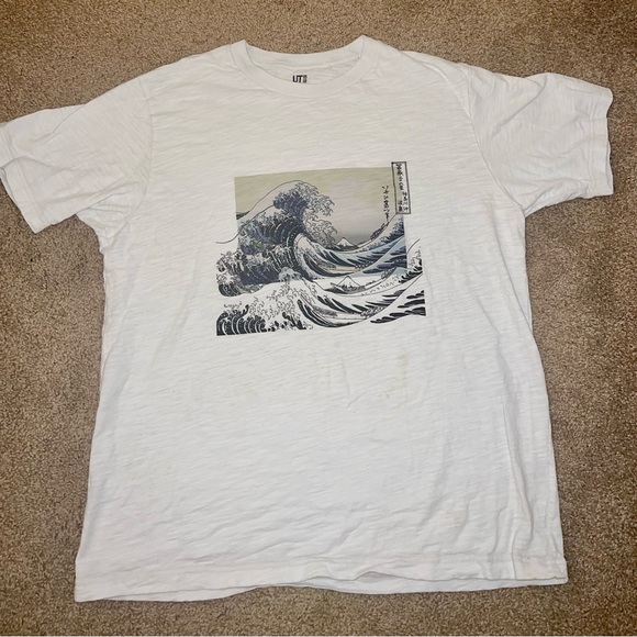Uniqlo Shirts Uniqlo Hokusai Blue Great Wave Graphic T Shirt Poshmark